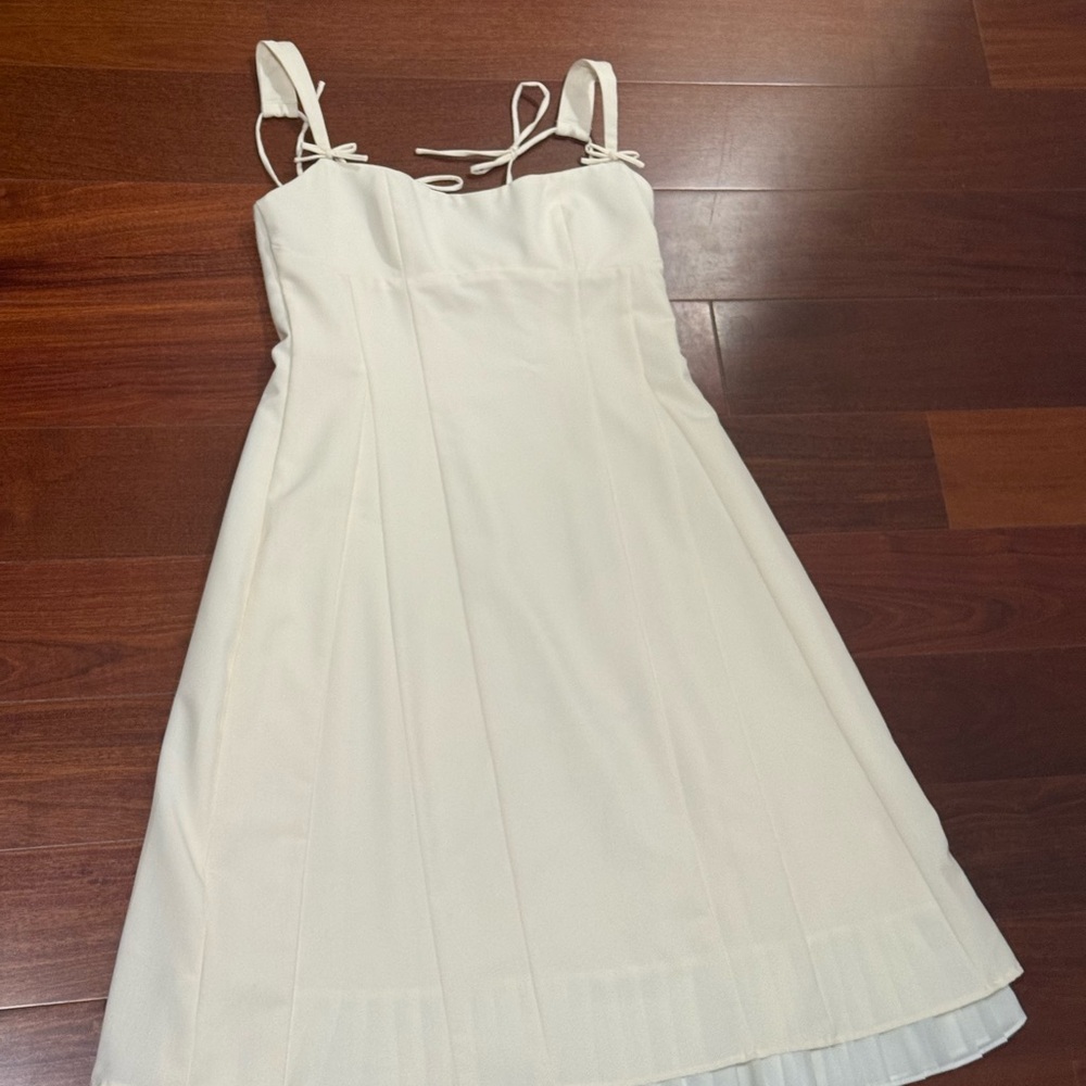 Cream Midi Graduation Dress